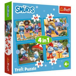 Trefl Puzzle Puzzle - 4w1 - Wioska Smerfów - The Smurfs 34656