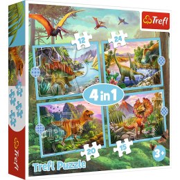 Trefl Puzzle Puzzle - 4w1 - Wyjątkowe dinozaury - Trefl 34609