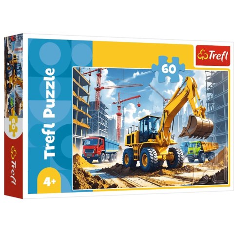 Trefl Puzzle Puzzle 60 - Traktor koparko - ładowarka Trefl 17406 Trefl Puzzle Puzzle 60 - Traktor koparko - ładowarka Trefl 17406