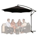 LEAN Parasol Ogrodowy Boczny Z Regulacją Pochyłu Pokrowiec 350 x 250cm Czarny