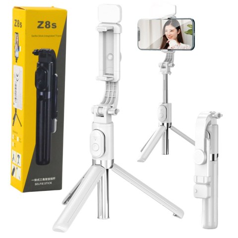 LEAN Selfie Stick Statyw Na Telefon Pilot Na Bluetooth Uchwyt ZS8 Biały LEAN Selfie Stick Statyw Na Telefon Pilot Na Bluetooth Uchwyt ZS8 Biały