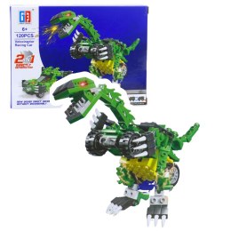 LEAN TOYS Klocki Konstrukcyjne Dinozaur Auto 2w1 105-132 el. Mix