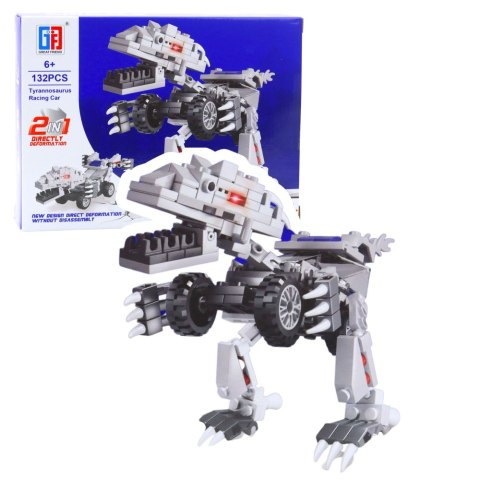 LEAN TOYS Klocki Konstrukcyjne Dinozaur Auto 2w1 105-132 el. Mix LEAN TOYS Klocki Konstrukcyjne Dinozaur Auto 2w1 105-132 el. Mix