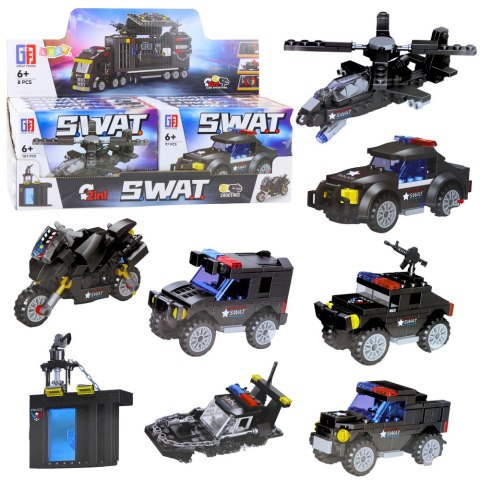 LEAN TOYS Klocki Konstrukcyjne Pojazdy Środki Transportu SWAT 2w1 92-117 el. LEAN TOYS Klocki Konstrukcyjne Pojazdy Środki Transportu SWAT 2w1 92-117 el.