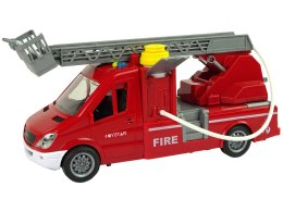 LEAN Toys Samochód Ciężarówka Straż Pożarna Czerwona Woda Dźwięki Światła