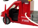 LEAN Toys Samochód Ciężarówka Straż Pożarna Czerwona Woda Dźwięki Światła