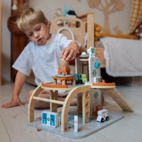 TOOKY TOY Drewniany Kosmiczny Parking Stacja Kosmiczna TOOKY TOY Drewniany Kosmiczny Parking Stacja Kosmiczna