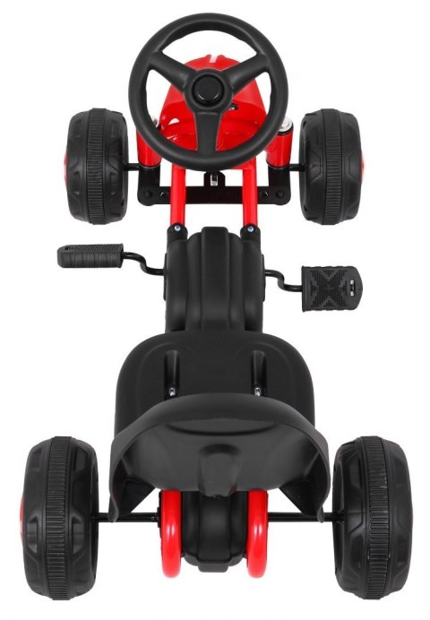 Pierwszy Gokart na pedały dla najmłodszych Czerwony + Napęd łańcuchowy + Koła z gumą Pierwszy Gokart na pedały dla najmłodszych Czerwony + Napęd łańcuchowy + Koła z gumą
