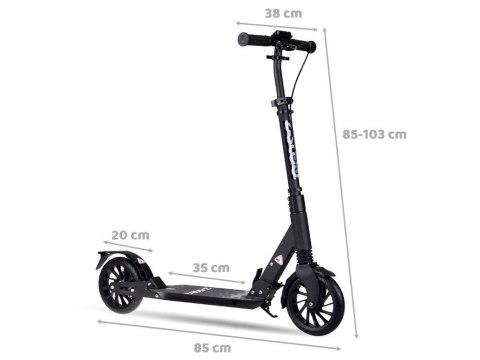 Duża składana hulajnoga miejska z amortyzatorem i hamulcami do 100kg SP0785 Duża składana hulajnoga miejska z amortyzatorem i hamulcami do 100kg SP0785
