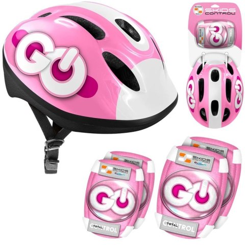 Regulowany zestaw ochronny dla dzieci Kask + ochraniacze RÓŻOWY SP0856 Regulowany zestaw ochronny dla dzieci Kask + ochraniacze RÓŻOWY SP0856