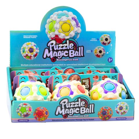 LEAN Toys Magiczna Piłka Łamigłówka Logiczna Wypustki 7cm Mix LEAN Toys Magiczna Piłka Łamigłówka Logiczna Wypustki 7cm Mix
