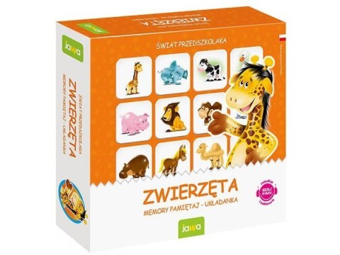 Jawa Gra Memory ZWIERZĘTA mini układanka dla przedszkolaków GR0366 Jawa Gra Memory ZWIERZĘTA mini układanka dla przedszkolaków GR0366