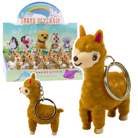 LEAN TOYS Brelok Do Kluczy Plecaka Lama Alpaka Latarka LED Dźwięki