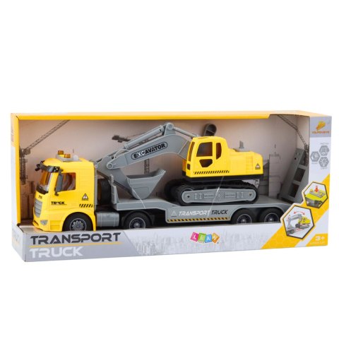 LEAN Toys Ciężarówka Laweta Koparka Gąsienicowa Ruchoma Światła Dźwięki Żółta LEAN Toys Ciężarówka Laweta Koparka Gąsienicowa Ruchoma Światła Dźwięki Żółta