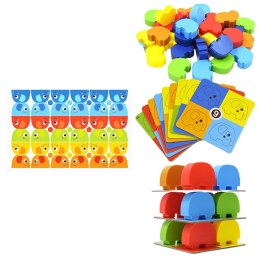 LEAN Toys Gra Zręcznościowa Rodzinna Wieża Ze Słoników Układanie 45 el.