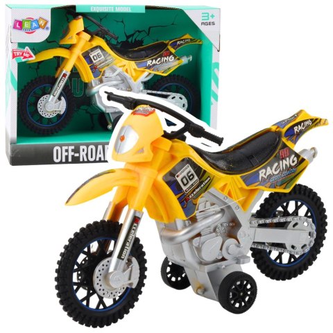 LEAN Toys Motor Crossowy Off-Road Napęd Światła Dźwięki Żółty LEAN Toys Motor Crossowy Off-Road Napęd Światła Dźwięki Żółty