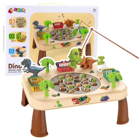 LEAN Toys Stolik Do Łowienia Dinozaurów Elektryczny Obrotowa Tarcza Dźwięki
