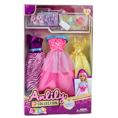 LEAN Toys Zestaw Sukienki Dla Lalek Anlili Buty Torebka Korony Akcesoria 8 el. LEAN Toys Zestaw Sukienki Dla Lalek Anlili Buty Torebka Korony Akcesoria 8 el.