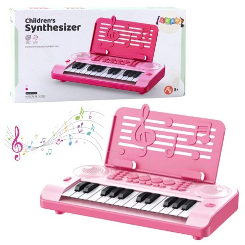 LEAN Toys Elektroniczne Pianinko Edukacyjne 24K Podstawka Na Nuty Różowe LEAN Toys Elektroniczne Pianinko Edukacyjne 24K Podstawka Na Nuty Różowe