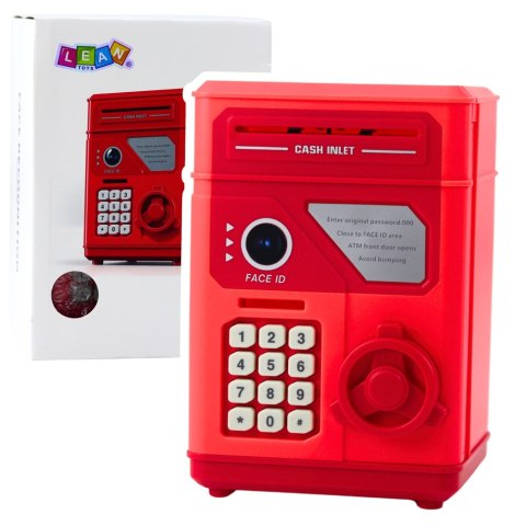 LEAN Toys Elektroniczny Sejf Bankomat Skarbonka Na PIN Dla Dzieci Czerwony LEAN Toys Elektroniczny Sejf Bankomat Skarbonka Na PIN Dla Dzieci Czerwony