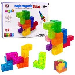 LEAN Toys Klocki Magnetyczne Układanka Magic Cube 156 Kart Z Wyzwaniami 9 el.