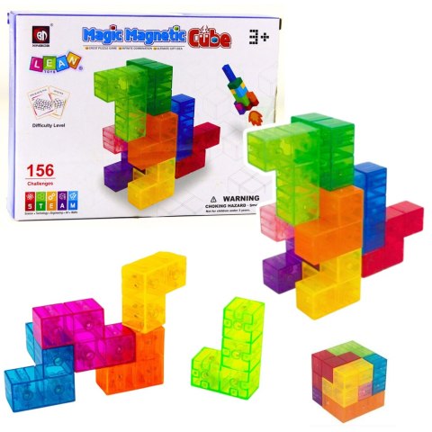 LEAN Toys Klocki Magnetyczne Układanka Magic Cube 156 Kart Z Wyzwaniami 9 el. LEAN Toys Klocki Magnetyczne Układanka Magic Cube 156 Kart Z Wyzwaniami 9 el.
