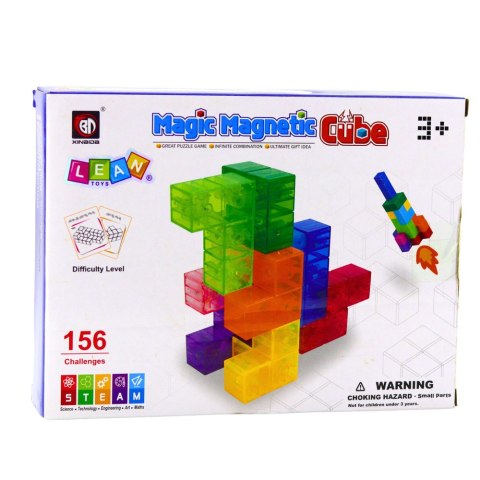 LEAN Toys Klocki Magnetyczne Układanka Magic Cube 156 Kart Z Wyzwaniami 9 el. LEAN Toys Klocki Magnetyczne Układanka Magic Cube 156 Kart Z Wyzwaniami 9 el.