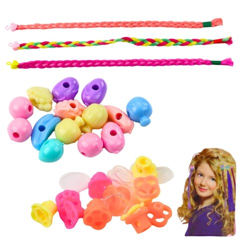LEAN Toys Zestaw Pięknośći Warkocze Koraliki Do Włosów Kolorowe DIY LEAN Toys Zestaw Pięknośći Warkocze Koraliki Do Włosów Kolorowe DIY