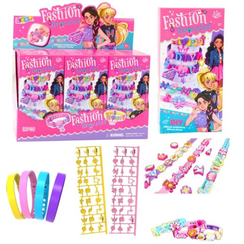 LEAN TOYS Zestaw Bransoletek DIY Zawieszki Wzory Litery 4 Bransoletki Regulowane