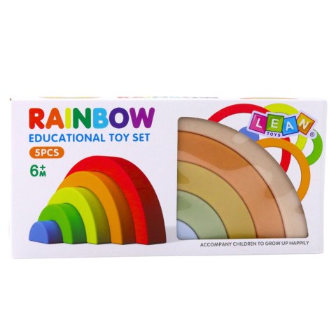 LEAN Toys Tęczowa Układanka Dla Malucha Klocki Gumowe Pastelowe 5 szt. LEAN Toys Tęczowa Układanka Dla Malucha Klocki Gumowe Pastelowe 5 szt.
