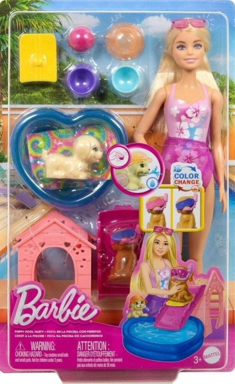 Barbie Puppy Pool Party z akcesoriami zmiana kolor Barbie Puppy Pool Party z akcesoriami zmiana kolor