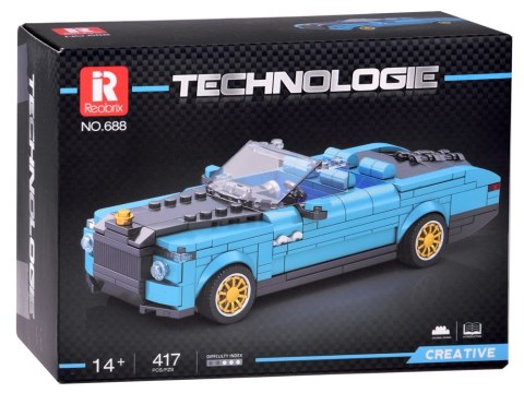 Klocki techniczne Retro auto NIEBIESKI KABRIOLET złote felgi 417-ele ZA5788 Klocki techniczne Retro auto NIEBIESKI KABRIOLET złote felgi 417-ele ZA5788