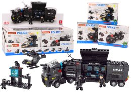 LEAN TOYS Klocki Konstrukcyjne Służby Specjalne Policja Helikopter Łódź Zestaw MIX