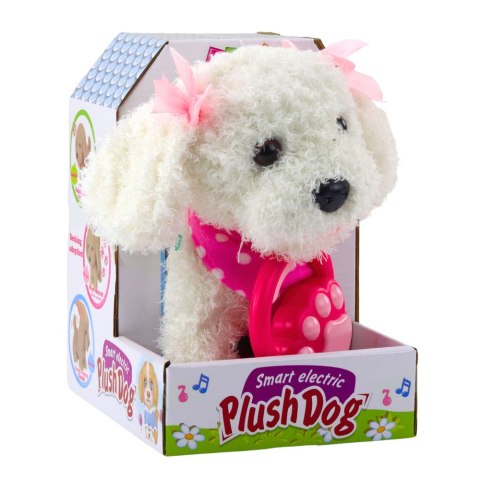 LEAN Toys Interaktywny Piesek Pudel Z Kokardkami Na Smyczy Chodzi Szczeka Biały LEAN Toys Interaktywny Piesek Pudel Z Kokardkami Na Smyczy Chodzi Szczeka Biały