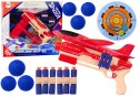 LEAN Toys Pistolet Na Strzałki Kulki Piankowe Wyrzutnia Samolotu Tarcza Zestaw 5w1
