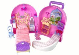 LEAN Toys Rozkładany Duży Domek Dla Lalek Walizka Meble