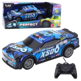 LEAN Toys Samochód Wyścigowy Zdalnie Sterowany RC Świecąca Obudowa Czarno-Niebieski