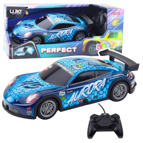 LEAN Toys Samochód Wyścigowy Zdalnie Sterowany RC Świecąca Obudowa Niebieski LEAN Toys Samochód Wyścigowy Zdalnie Sterowany RC Świecąca Obudowa Niebieski