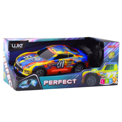 LEAN Toys Samochód Wyścigowy Zdalnie Sterowany RC Świecąca Obudowa Niebiesko-Żółty LEAN Toys Samochód Wyścigowy Zdalnie Sterowany RC Świecąca Obudowa Niebiesko-Żółty