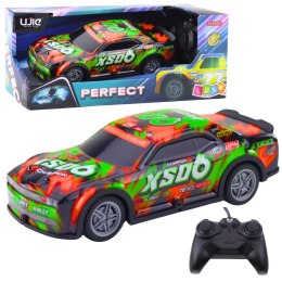 LEAN Toys Samochód Wyścigowy Zdalnie Sterowany Świecąca Obudowa Pomarańczowo-Zielone
