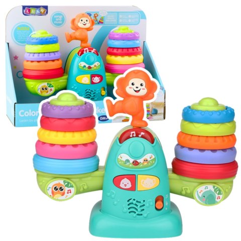 LEAN Toys Waga Interaktywna Edukacyjna Dla Malucha Klocki Dźwięki Melodie Małpka