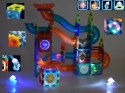 Klocki Magnetyczne 3D Zbuduj Duży świecący Tor Kulkowy 142 ele ZA5238