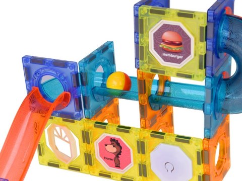 Klocki Magnetyczne 3D dla dzieci Zbuduj Świecący Tor Kulkowy 49 ele ZA5250 Klocki Magnetyczne 3D dla dzieci Zbuduj Świecący Tor Kulkowy 49 ele ZA5250