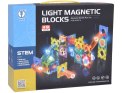 Klocki Magnetyczne 3D dla dzieci Zbuduj Świecący Tor Kulkowy 49 ele ZA5250