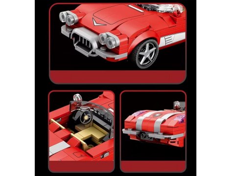 Klocki techniczne Retro auto CZERWONY KABRIOLET z lat 50. 311-ele ZA5790 Klocki techniczne Retro auto CZERWONY KABRIOLET z lat 50. 311-ele ZA5790