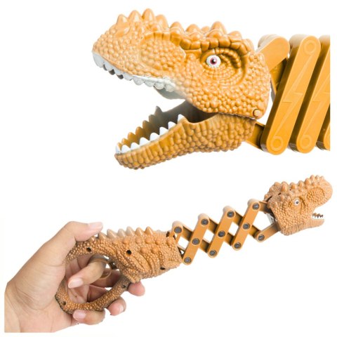 LEAN TOYS Gryzący Dinozaur Chwytak Pistolet Brązowy LEAN TOYS Gryzący Dinozaur Chwytak Pistolet Brązowy