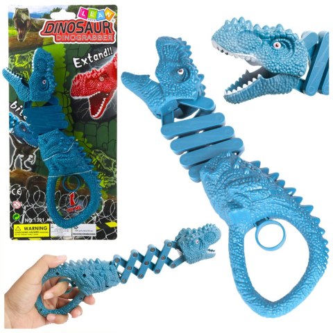 LEAN TOYS Gryzący Dinozaur Chwytak Pistolet Niebieski
