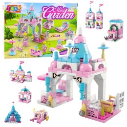 LEAN TOYS Klocki Konstrukcyjne Budynek Różowy Pastelowy 6w1 131Elementów