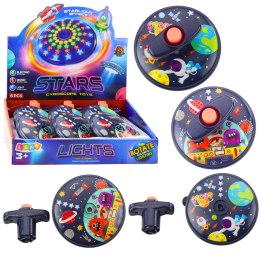 LEAN TOYS Kolorowy Świecący Dysk Kosmos Ufo Kręcący Bączek Spinning Top