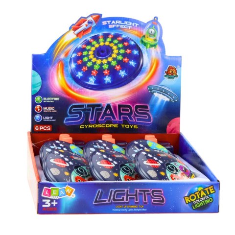 LEAN TOYS Kolorowy Świecący Dysk Kosmos Ufo Kręcący Bączek Spinning Top LEAN TOYS Kolorowy Świecący Dysk Kosmos Ufo Kręcący Bączek Spinning Top